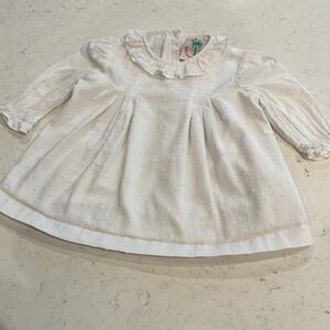 Shrimp & Grits Kids White Ruffle Top.  Size 6M.